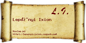 Lepényi Ixion névjegykártya